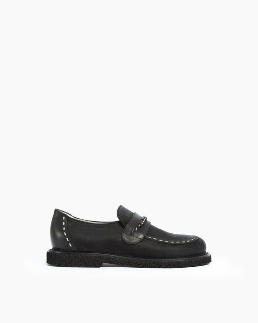 MLO Mocassino con dettagli artigianali NERO+NERO