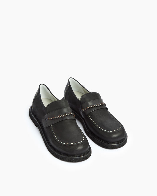 MLO Mocassino con dettagli artigianali NERO+NERO