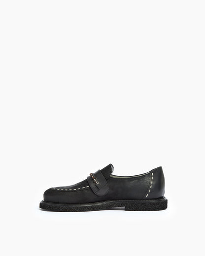 MLO Mocassino con dettagli artigianali NERO+NERO