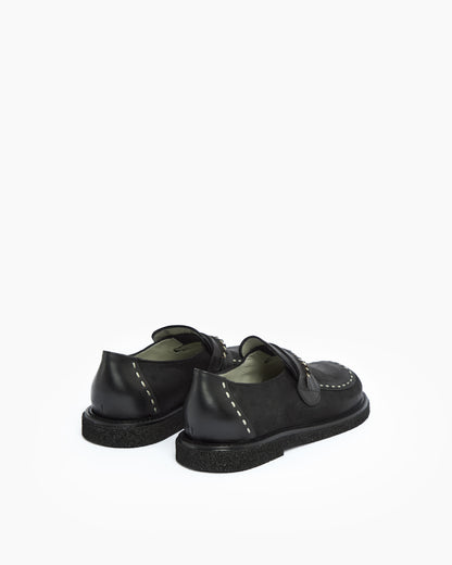 MLO Mocassino con dettagli artigianali NERO+NERO