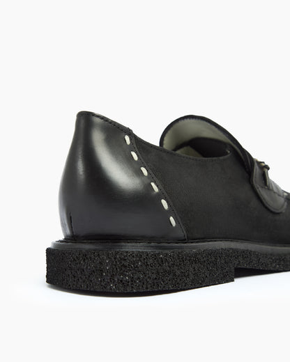 MLO Mocassino con dettagli artigianali NERO+NERO