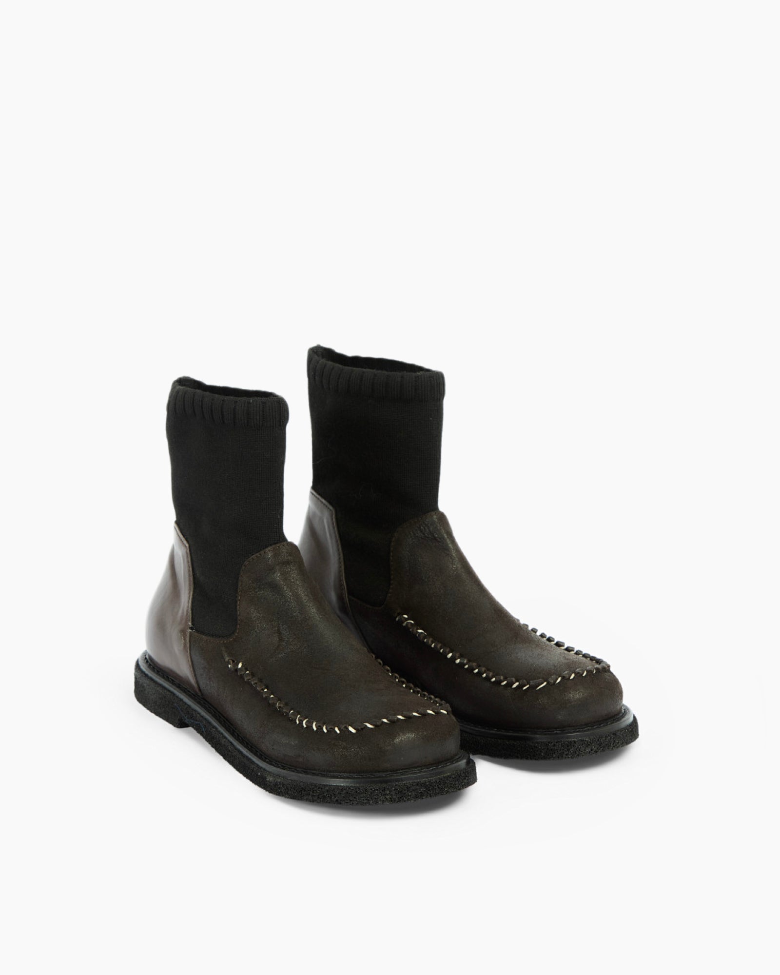 MLO Stivaletto in pelle MARRONE+MARRONE