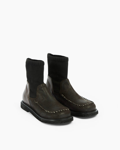 MLO Stivaletto in pelle MARRONE+MARRONE