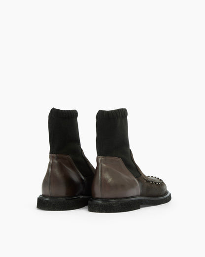 MLO Stivaletto in pelle MARRONE+MARRONE