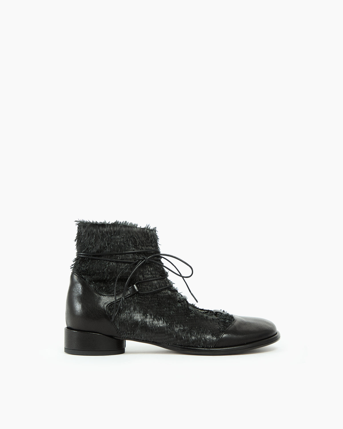 MLO Scarpa alta stringata  NERO+NERO