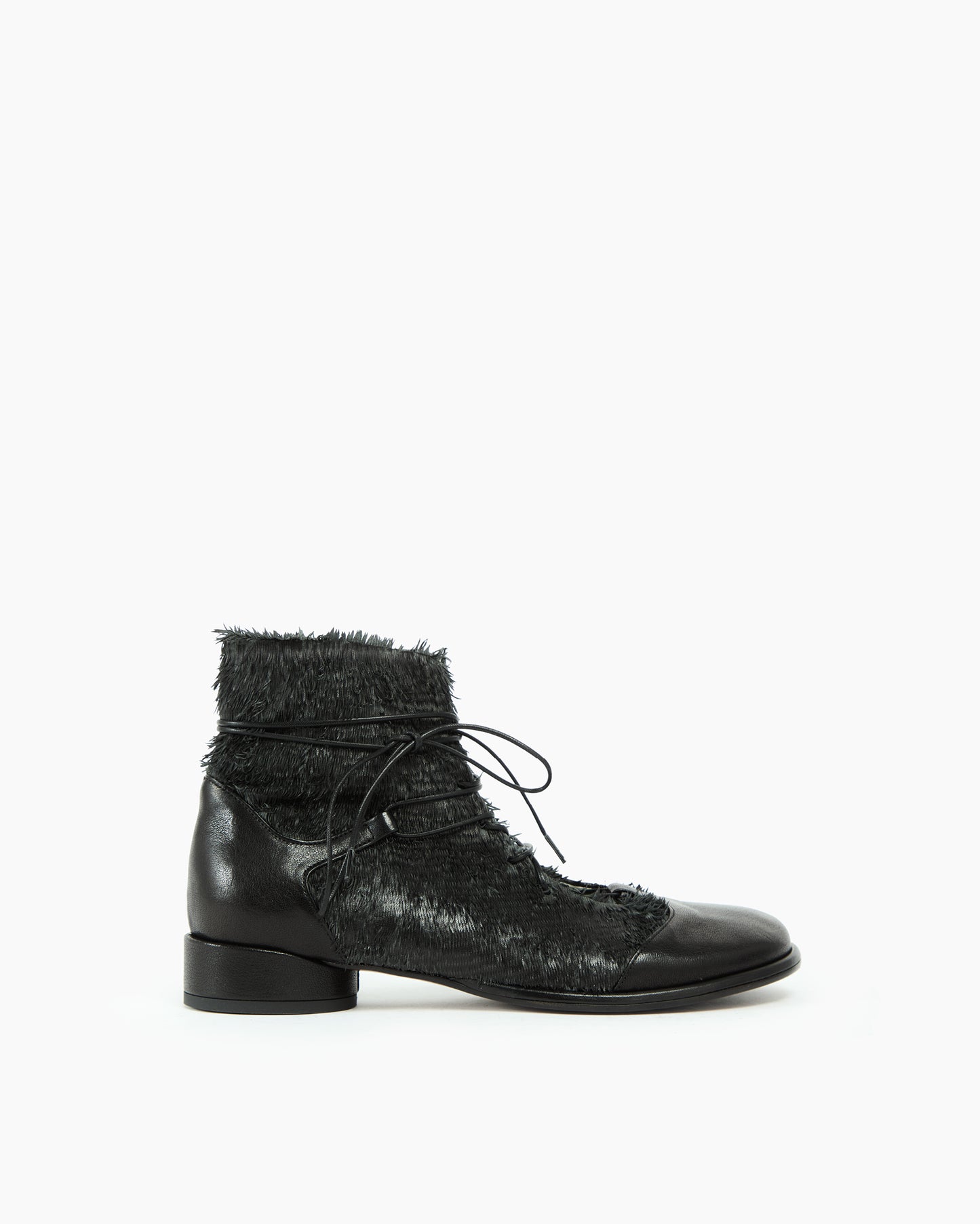 MLO Scarpa alta stringata  NERO+NERO