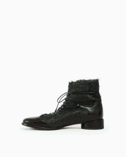 MLO Scarpa alta stringata  NERO+NERO