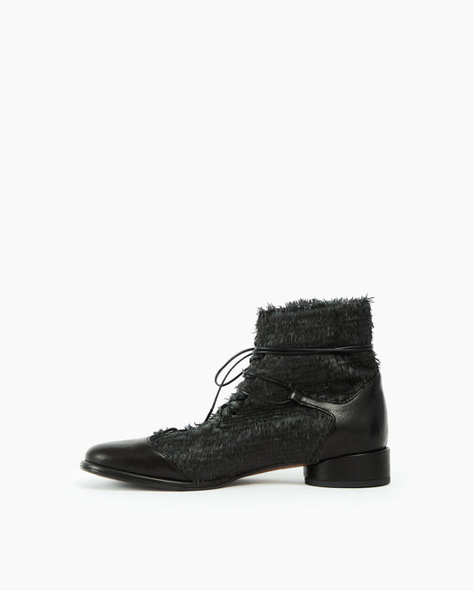 MLO Scarpa alta stringata  NERO+NERO