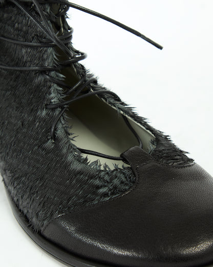MLO Scarpa alta stringata  NERO+NERO