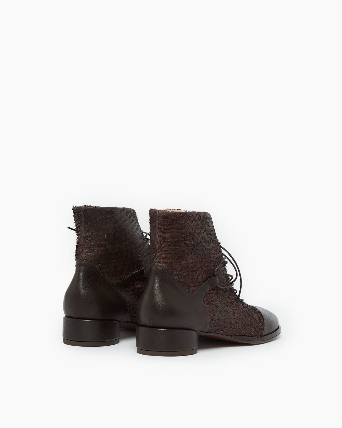 MLO Scarpa alta stringata  MARRONE+MARRONE