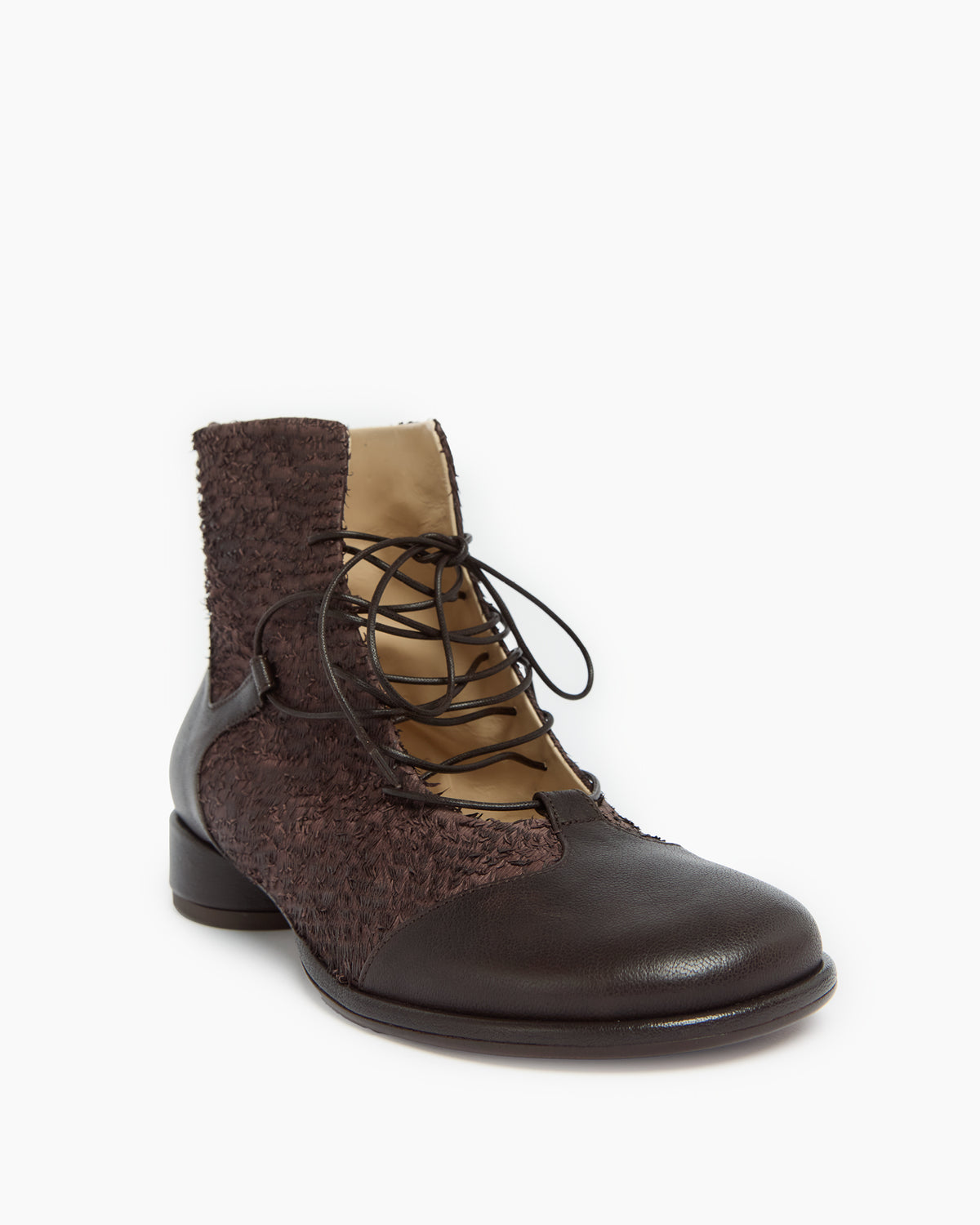 MLO Scarpa alta stringata  MARRONE+MARRONE