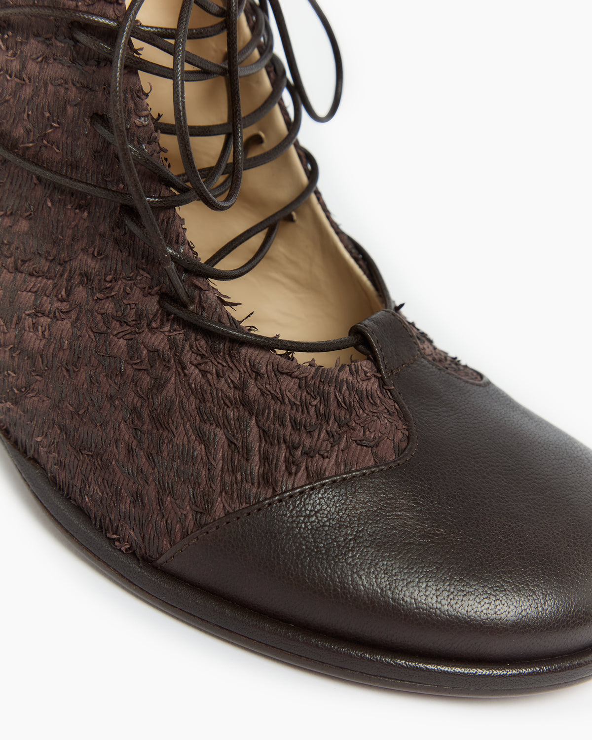 MLO Scarpa alta stringata  MARRONE+MARRONE