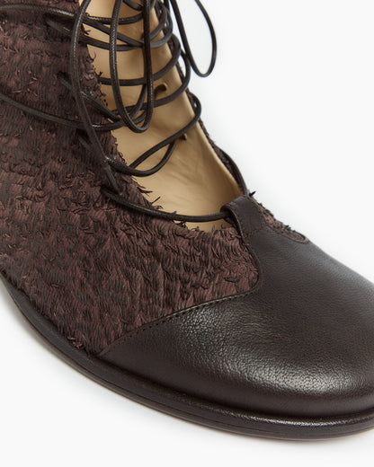 MLO Scarpa alta stringata  MARRONE+MARRONE