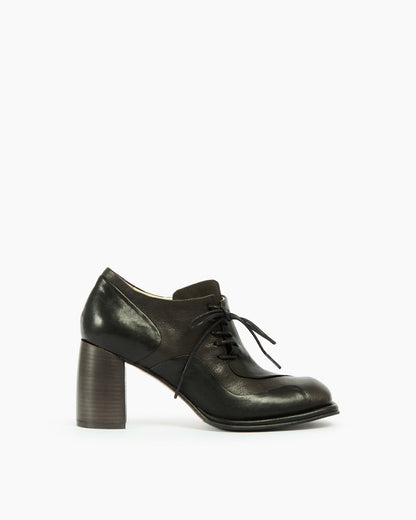 MLO Francesina con lacci MARRONE+NERO