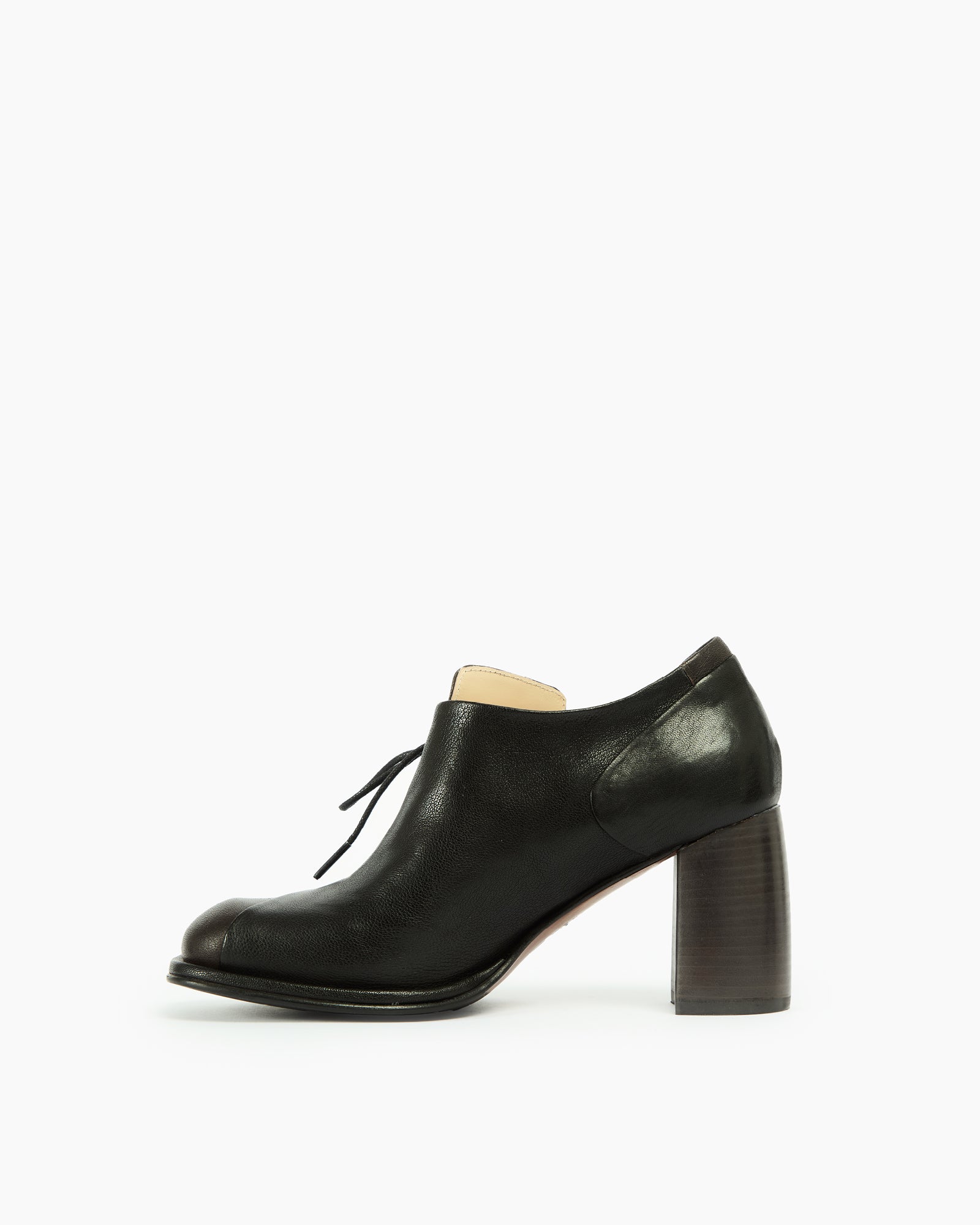 MLO Francesina con lacci MARRONE+NERO