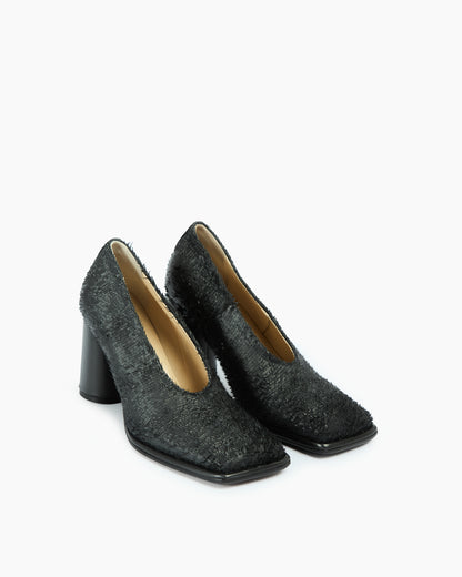 MLO Décolleté con texture materica NERO+NERO