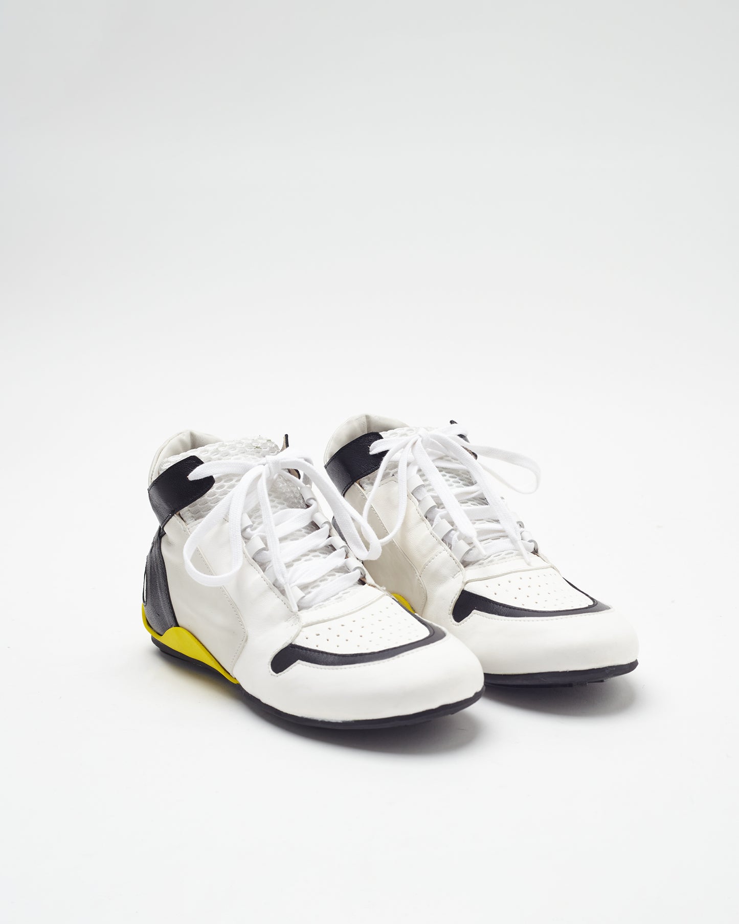 _MALLONI Sneakers alta patch in vitello BIANCO+NERO+BEIGE+BIANCO